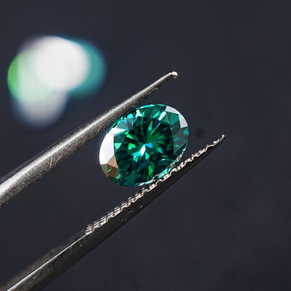 Jewelry DIY Moissanite Ring Earring Loose Gemstone Green Oval Cut Diamond Wholesale Price Per VVS Loose Moissanite Diamond