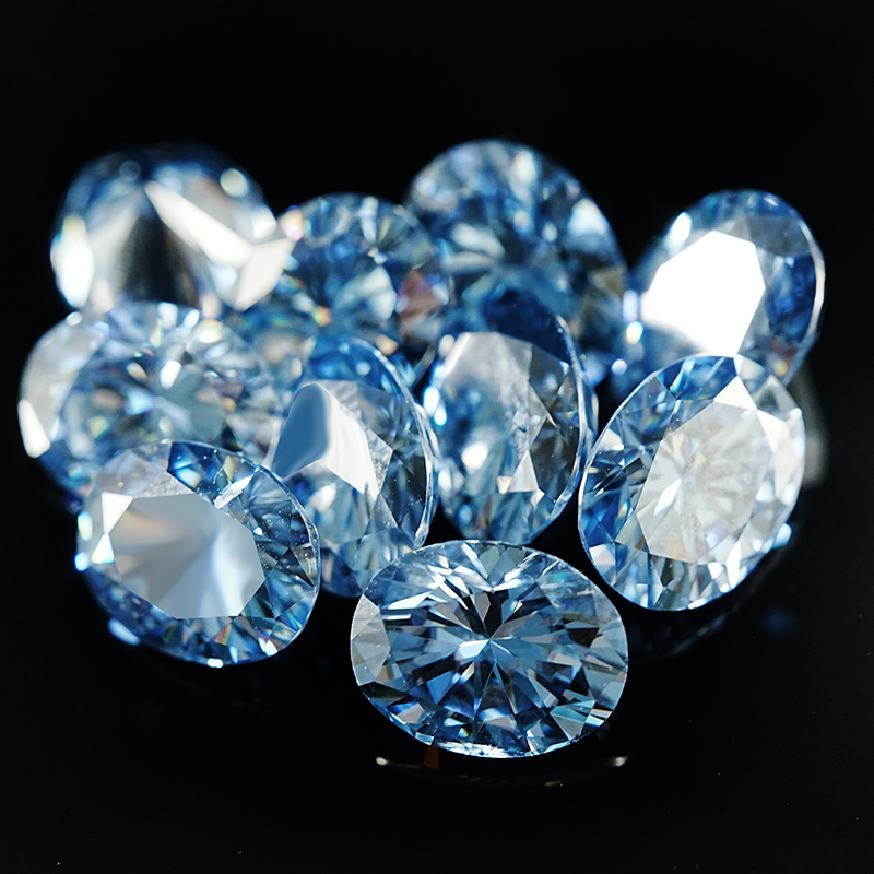 Moissanite Light Blue Color Loose Stones Sapphire Oval Excellent Cut All Size VVS for Rings Jewelry Making