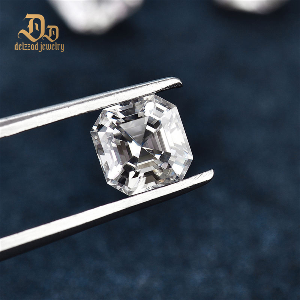 Custom 6mm 1Ct VVS White Asscher Moissanite D Color Lab Created Loose Gemstone Moissanite Diamond
