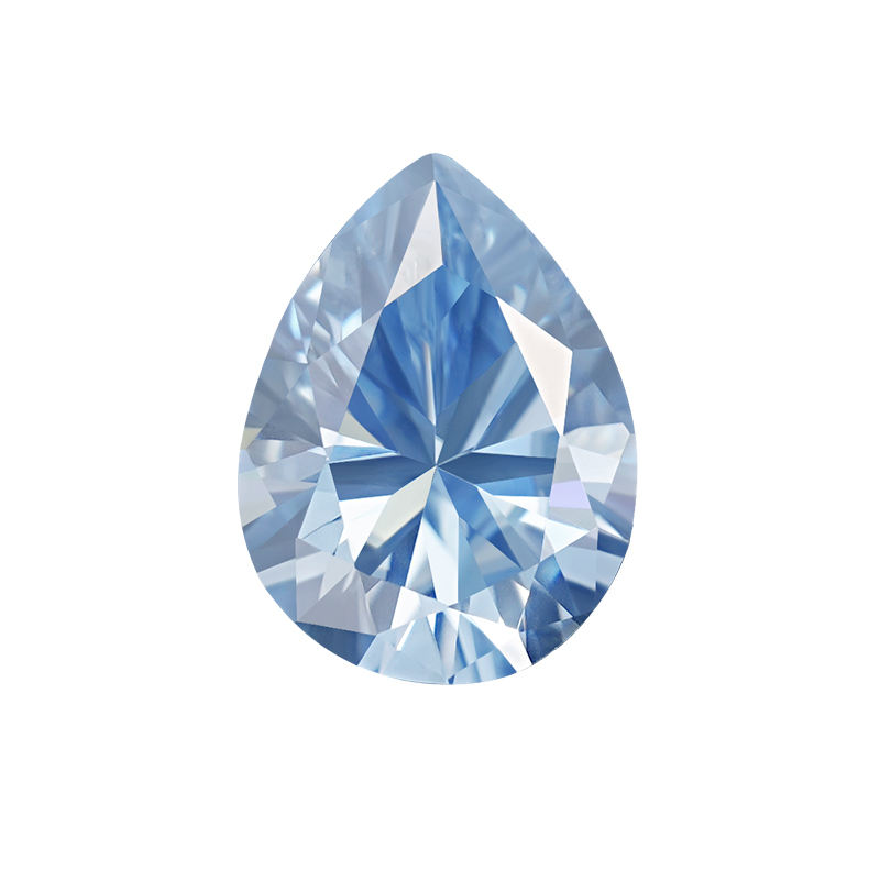 Custom Size Blue Moissanite Gemstone Lab Grown Round and Oval Shape Synthetic Moissanite Loose Pear Shape Stone