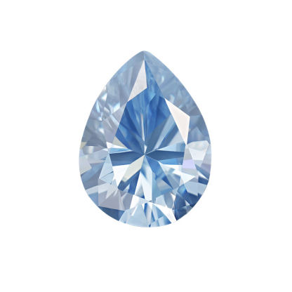 Custom Size Blue Moissanite Gemstone Lab Grown Round and Oval Shape Synthetic Moissanite Loose Pear Shape Stone