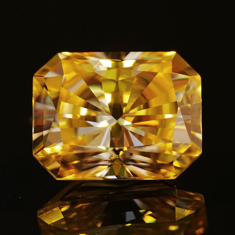 Yellow Radiant Cut Jewelry Making Stones Natural Yellow Moissanite Diamond Per Price Loose