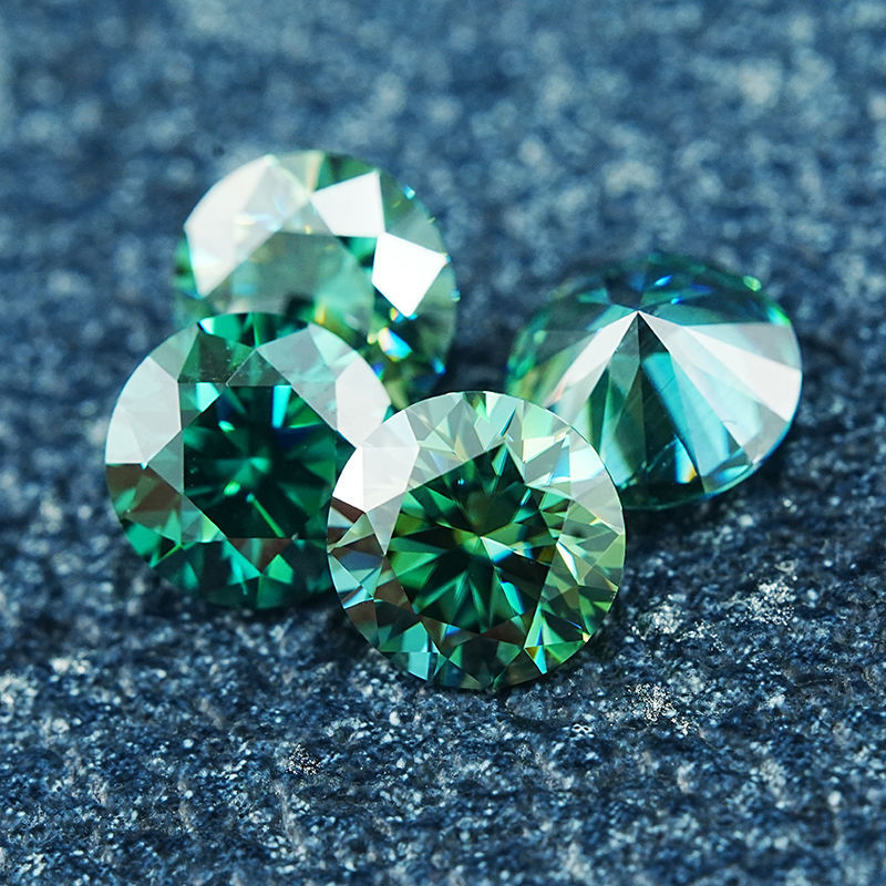 Top Quality Custom Moissanite Diamond Moissanite Price Diamond Loose Round/emerald Cut Green Color Moissanite