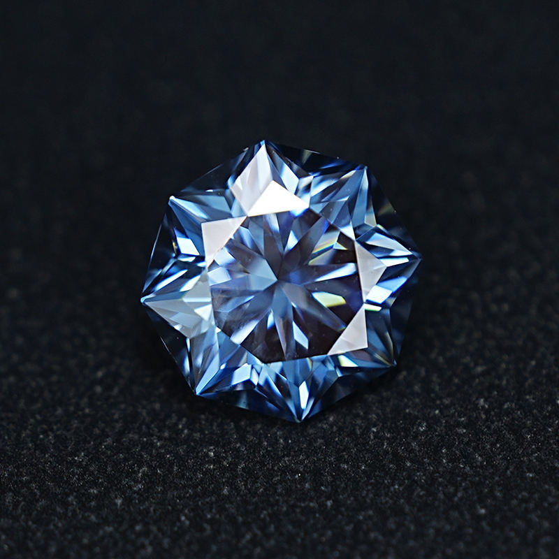 Blue VVS Loose Moissanite Custom Size Octagon Shape 6.0 MM 1 Carat Moissanite Gem Stones