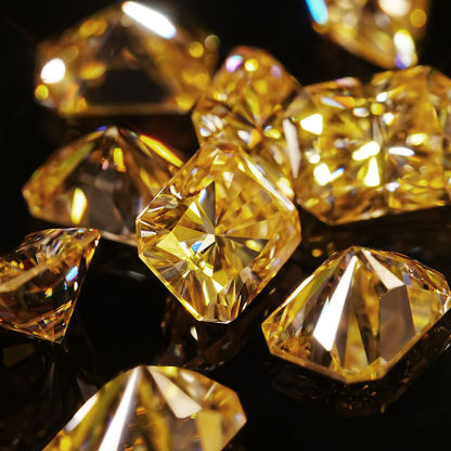 Yellow Radiant Cut Jewelry Making Stones Natural Yellow Moissanite Diamond Per Price Loose