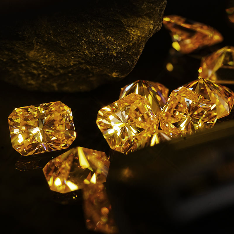 Yellow Radiant Cut Jewelry Making Stones Natural Yellow Moissanite Diamond Per Price Loose