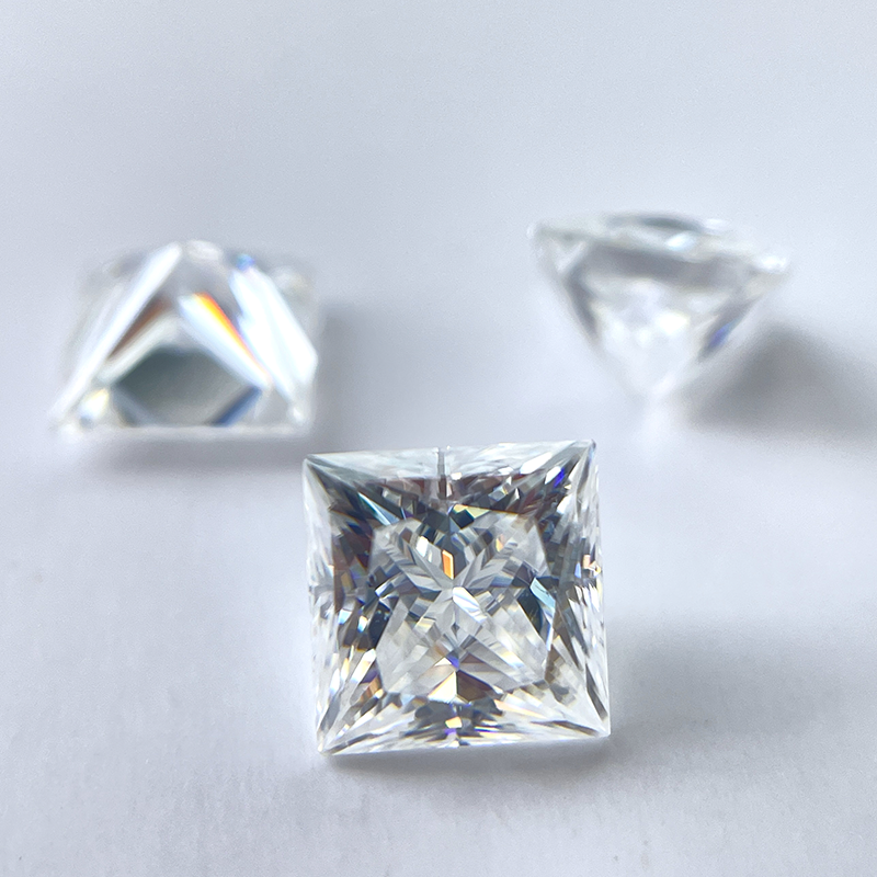 Wholesale Moissanite Diamond 1 Carat 3 Carat Princess Cut Colorless Moissanite