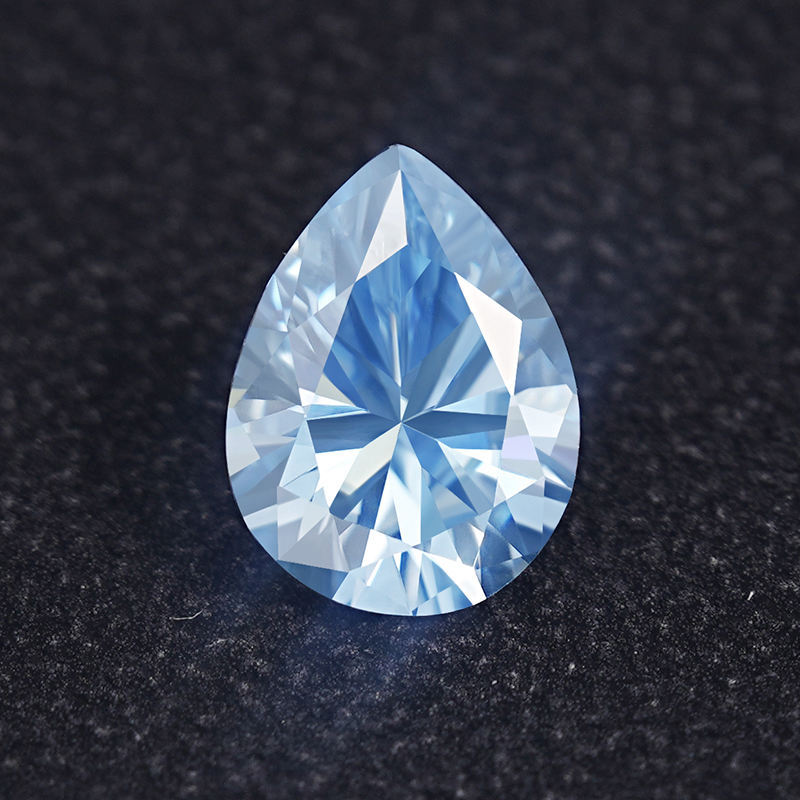 Custom Size Blue Moissanite Gemstone Lab Grown Round and Oval Shape Synthetic Moissanite Loose Pear Shape Stone