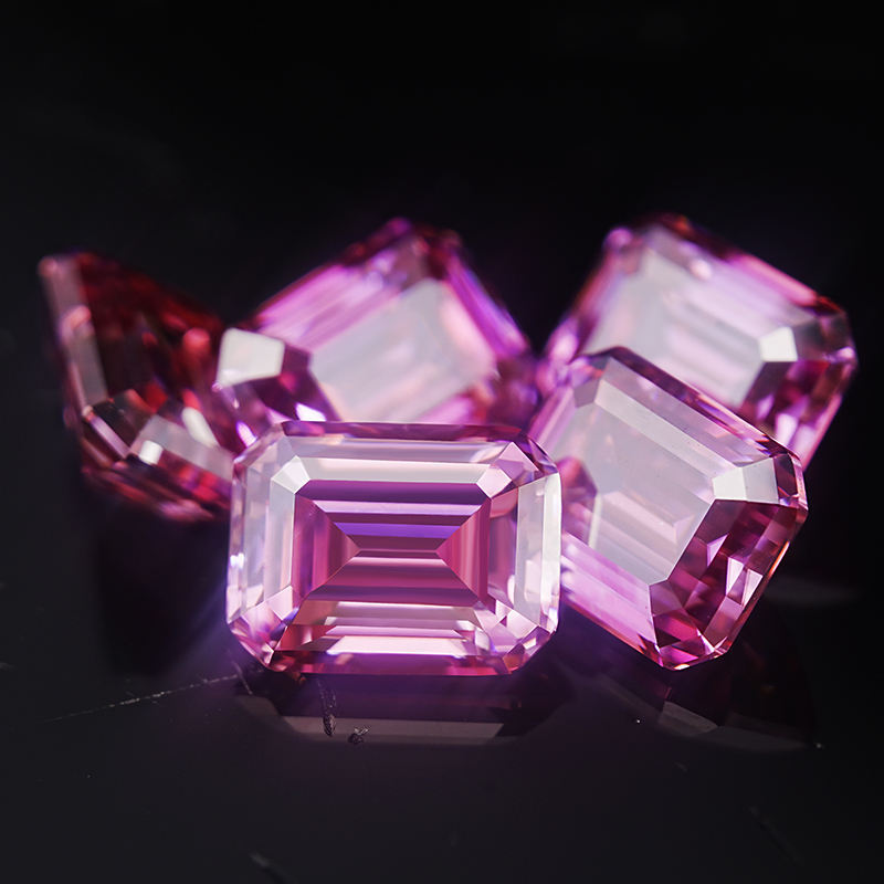 1.0ct Loose Emerald Gemstone High Quality DEF Pink VVS Moissanite Diamond for Jewelry Making