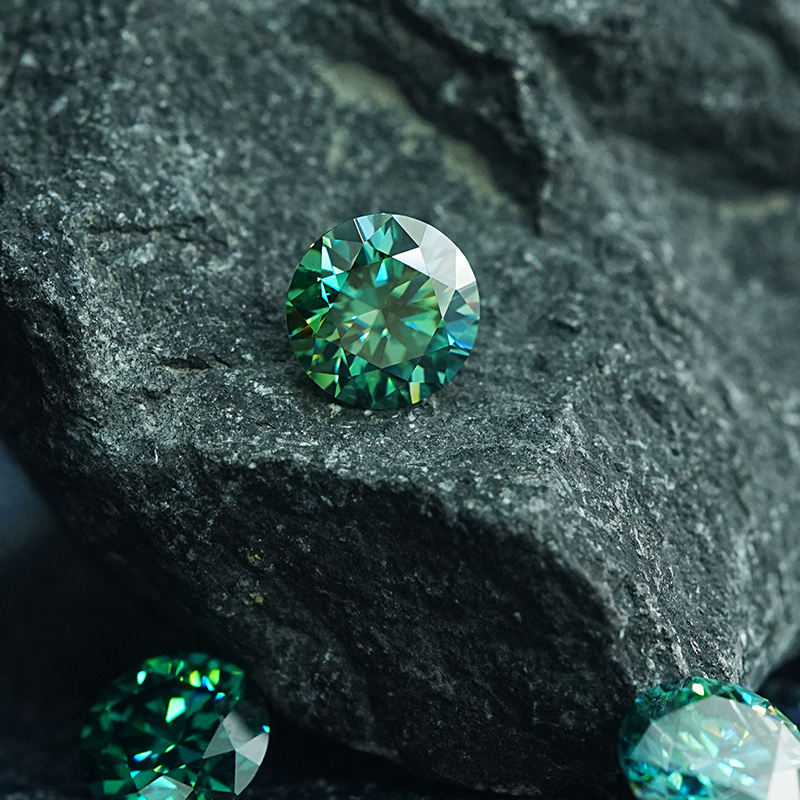 Top Quality Custom Moissanite Diamond Moissanite Price Diamond Loose Round/emerald Cut Green Color Moissanite