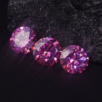 High Quality Pink Moissanite Diamonds Brilliant Cut Loose Stones 3-10mm Wholesale