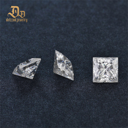 Wholesale Moissanite Diamond 1 Carat 3 Carat Princess Cut Colorless Moissanite