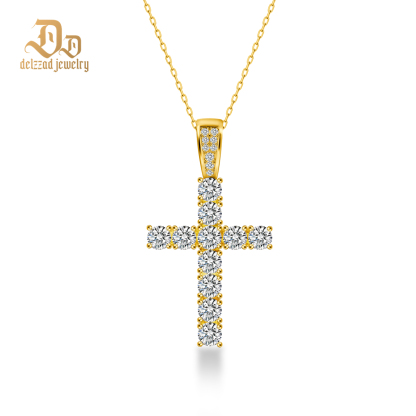 Unisex Classic Cross Pendant Necklace 925S & VVS Moissanite