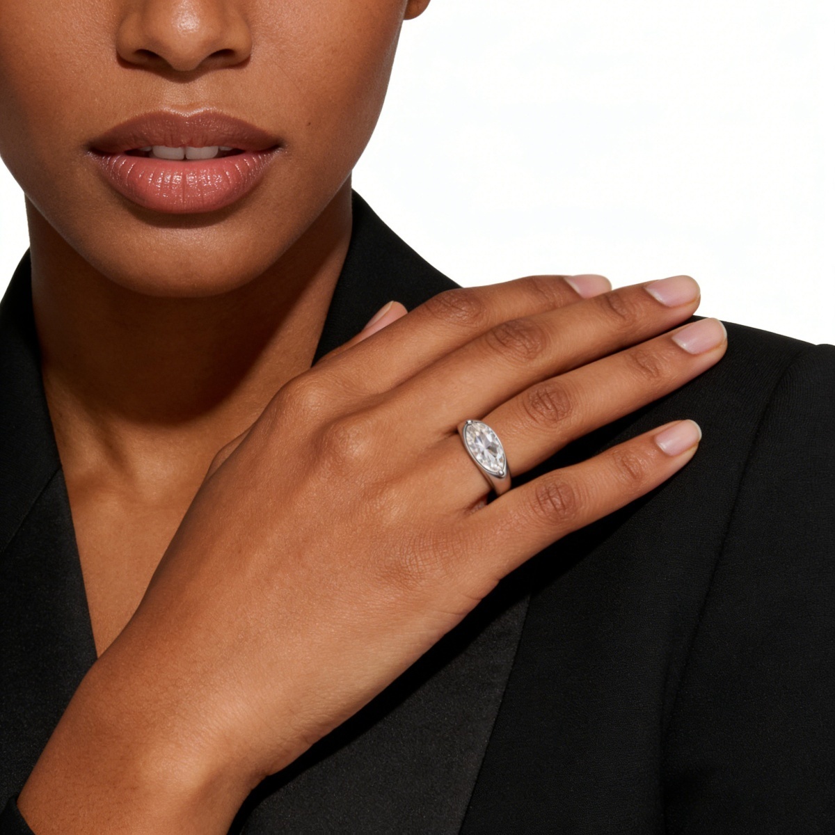 1ct Vintage Bezel Solitaire Marquise Ring Band Engagement Wedding Band Ring D Color VVS Synthetic Moissanite Ring