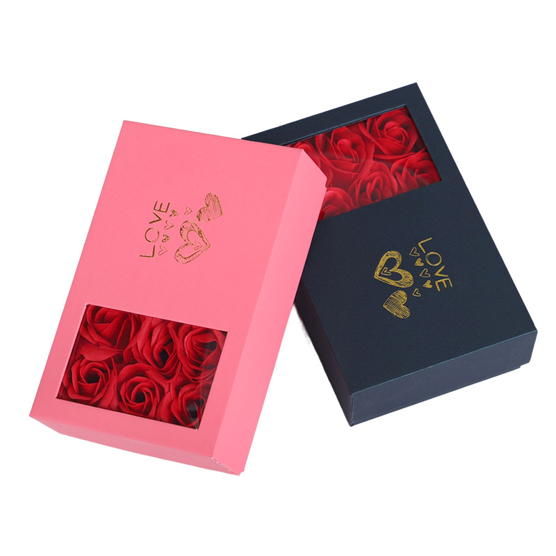 Delzzad Eternal Flower Rose Love Jewelry Box Gift Bag Set for Her Valentine's Day Anniversary Christmas Gift Box