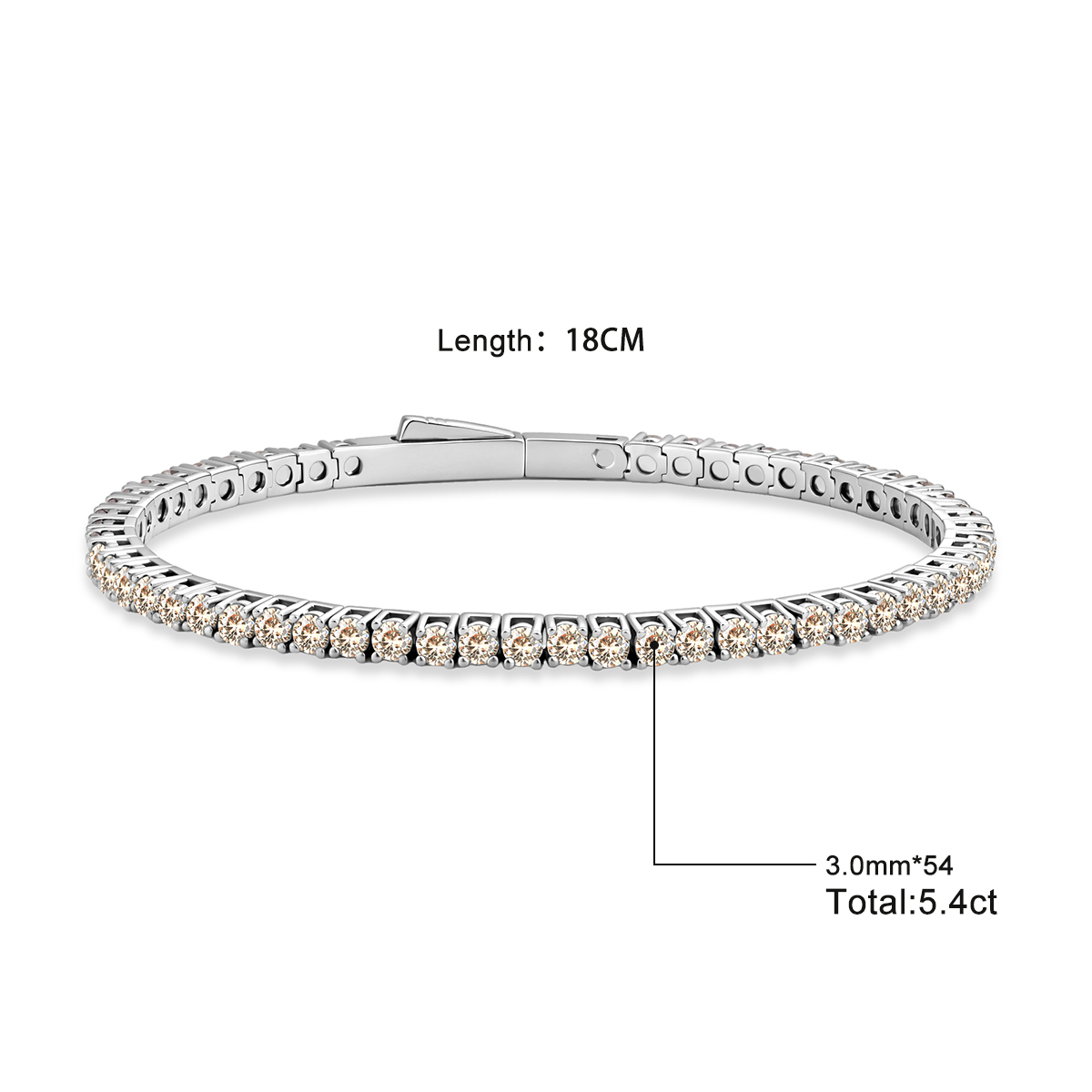 5.4ct Eternal Spark Tennis Bracelet Starlight Tennis Bangle VVS Synthetic Moissanite Bracelet Bangle Copper Chain for Women Men