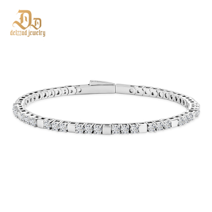 5.4ct Quiet Luxury Tennis Bangle Secret Code Tennis Bracelet VVS Synthetic Moissanite Bracelet Bangle Copper Chain for Women Men