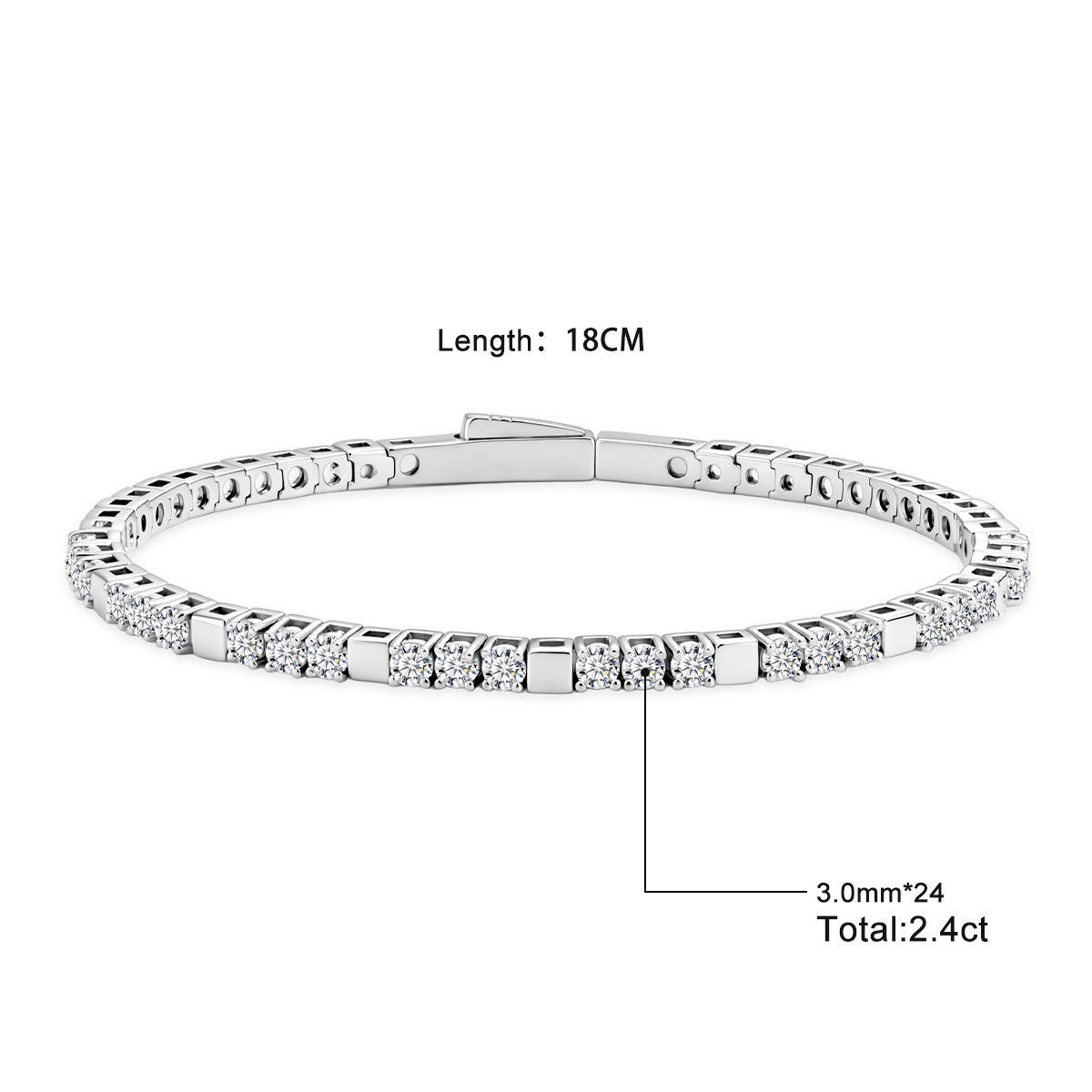 5.4ct Quiet Luxury Tennis Bangle Secret Code Tennis Bracelet VVS Synthetic Moissanite Bracelet Bangle Copper Chain for Women Men