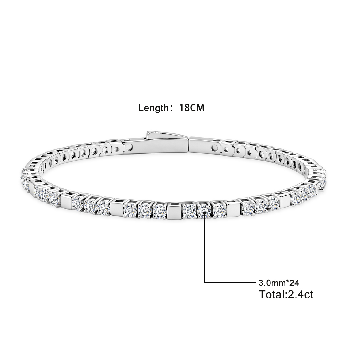 5.4ct Quiet Luxury Tennis Bangle Secret Code Tennis Bracelet VVS Synthetic Moissanite Bracelet Bangle Copper Chain for Women Men