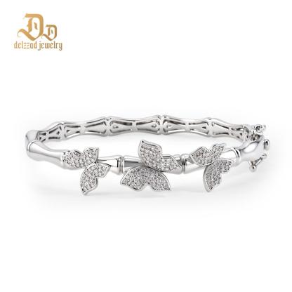 0.7ct Boundless Wing Bangle Butterfly Bangle Bracelet Papillon Breeze Bracelet Synthetic Moissanite Bracelet Copper Chain