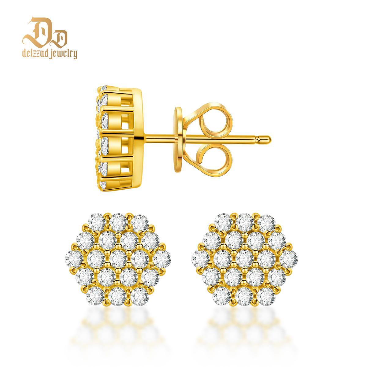 Iced Round Synthetic Moissanite Stud Earrings For Men Women Gift