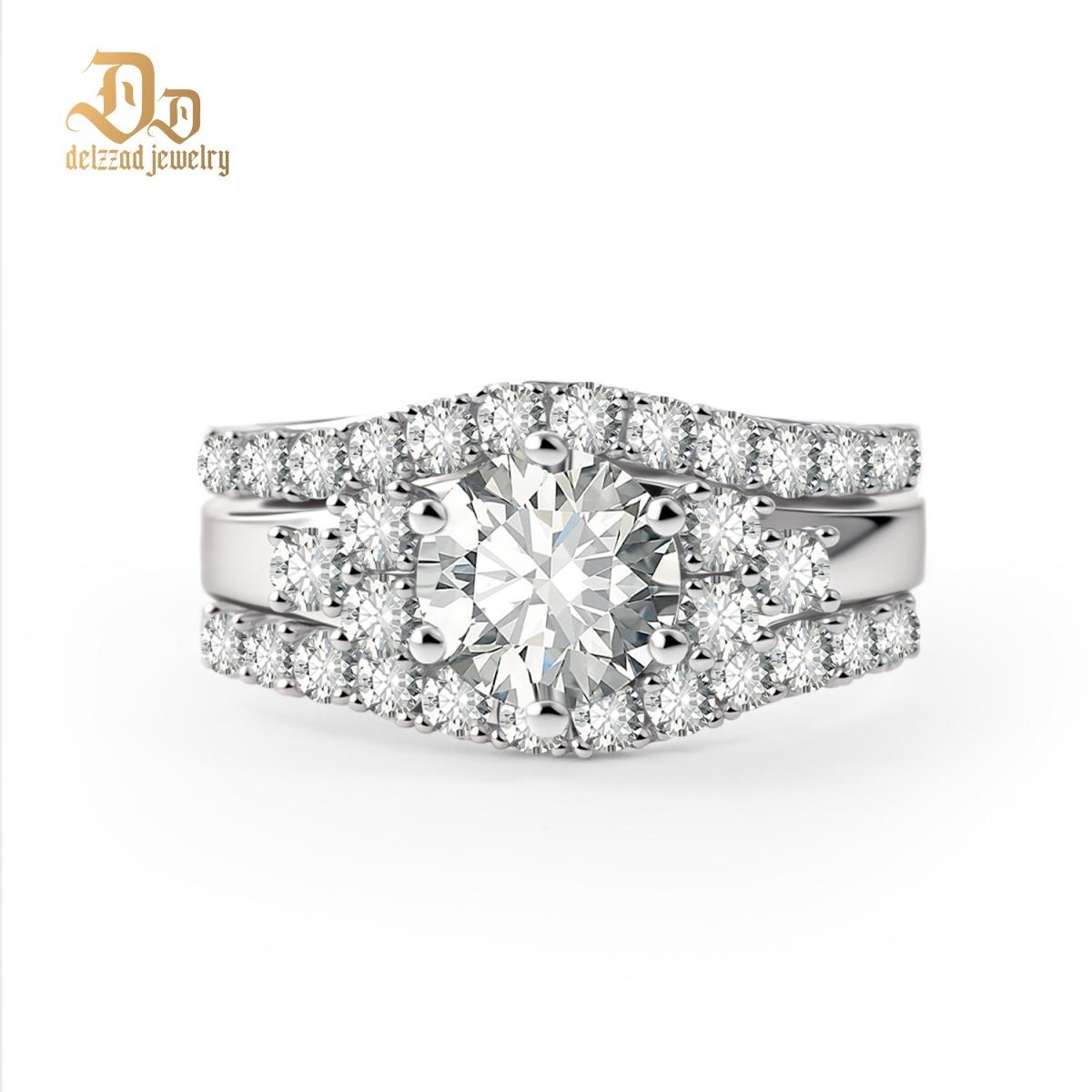 Timeless Embrace 2ct Triple Promise Ring Copper Engagement Stacking Ring VVS Synthetic Moissanite Ring Jewelry