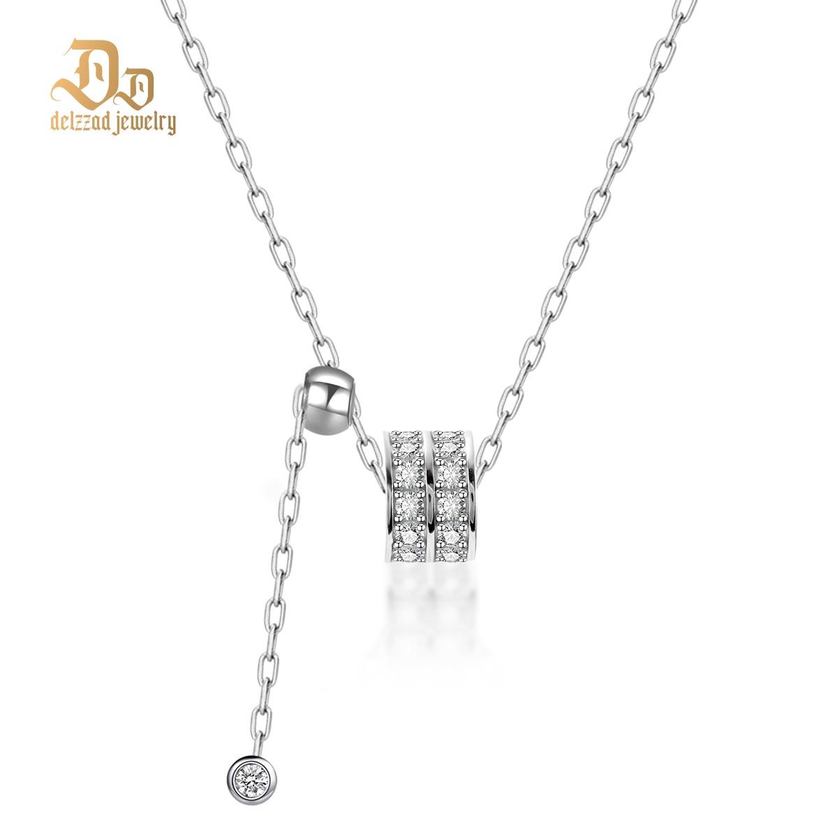 Miss Necklace Cylindrical Double Row Stone Necklace Chain Synthetic Moissanite S925 Chain