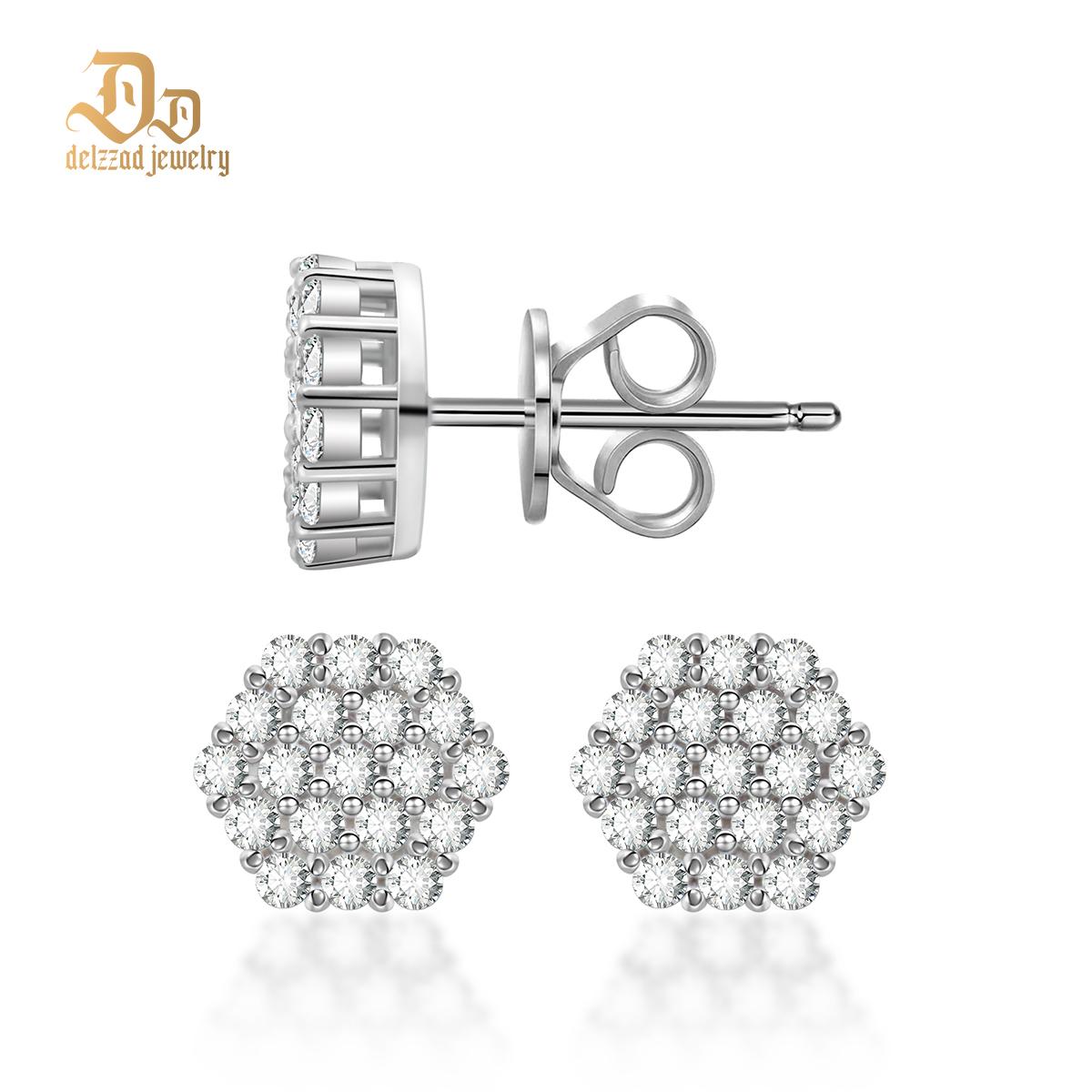 Iced Round Synthetic Moissanite Stud Earrings For Men Women Gift