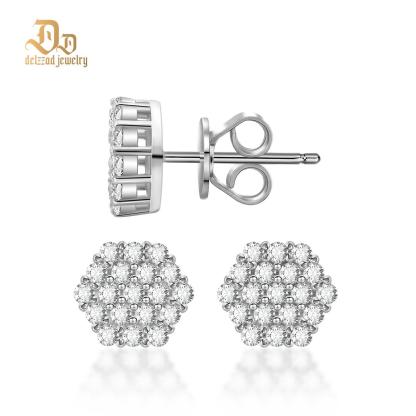 Iced Round Synthetic Moissanite Stud Earrings For Men Women Gift