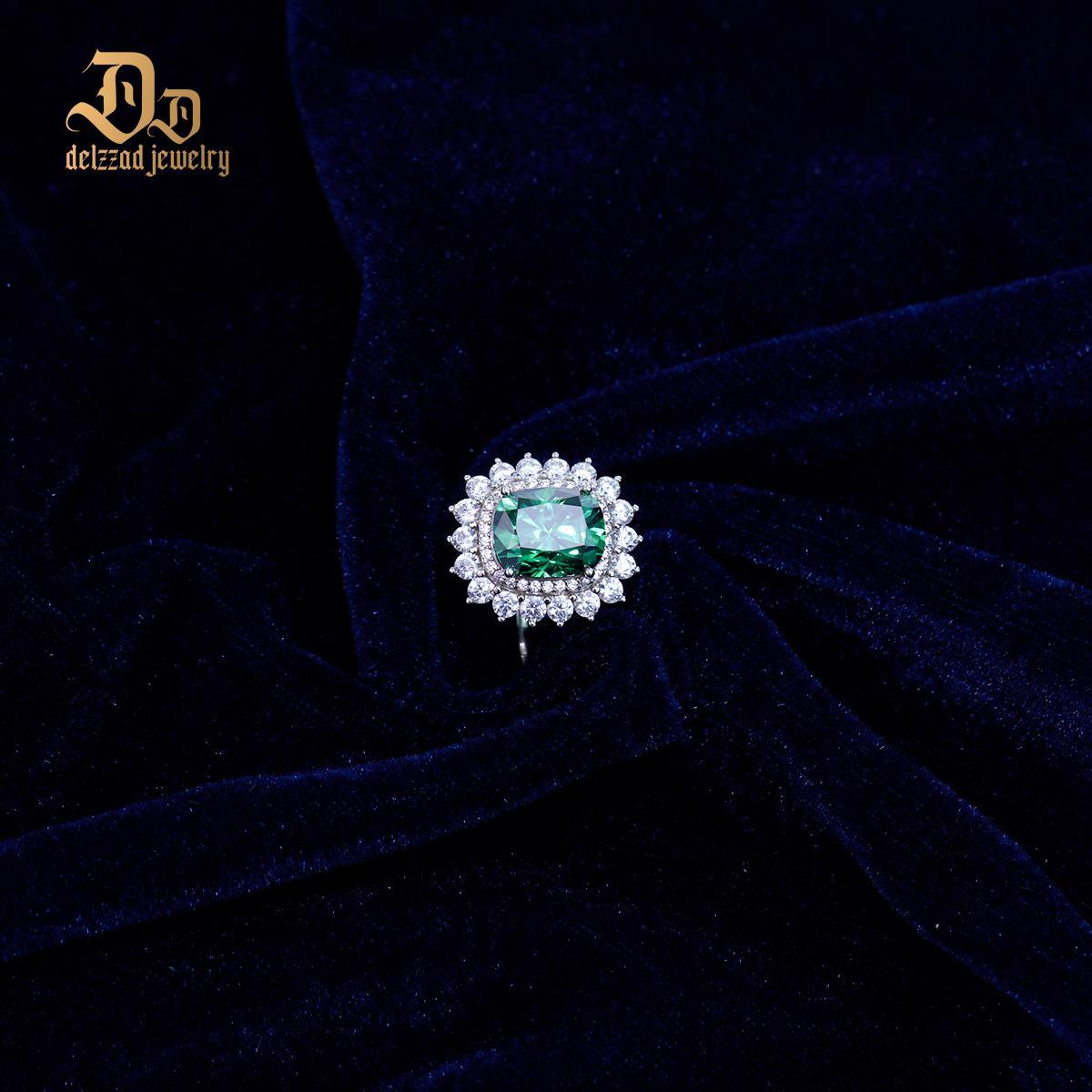 5ct Elongated Cushion Synthetic Moissanite Sunflower Luxury Ring In 925 Sterling Silver