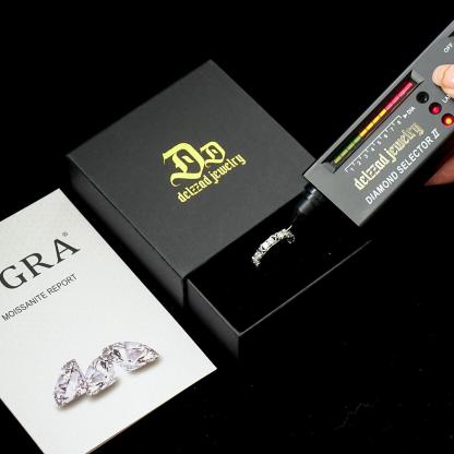 Delzzad S925 VVS Synthetic Moissanite Hip Hop Cross Eternity Ring Wedding Anniversary Gift for Men Women