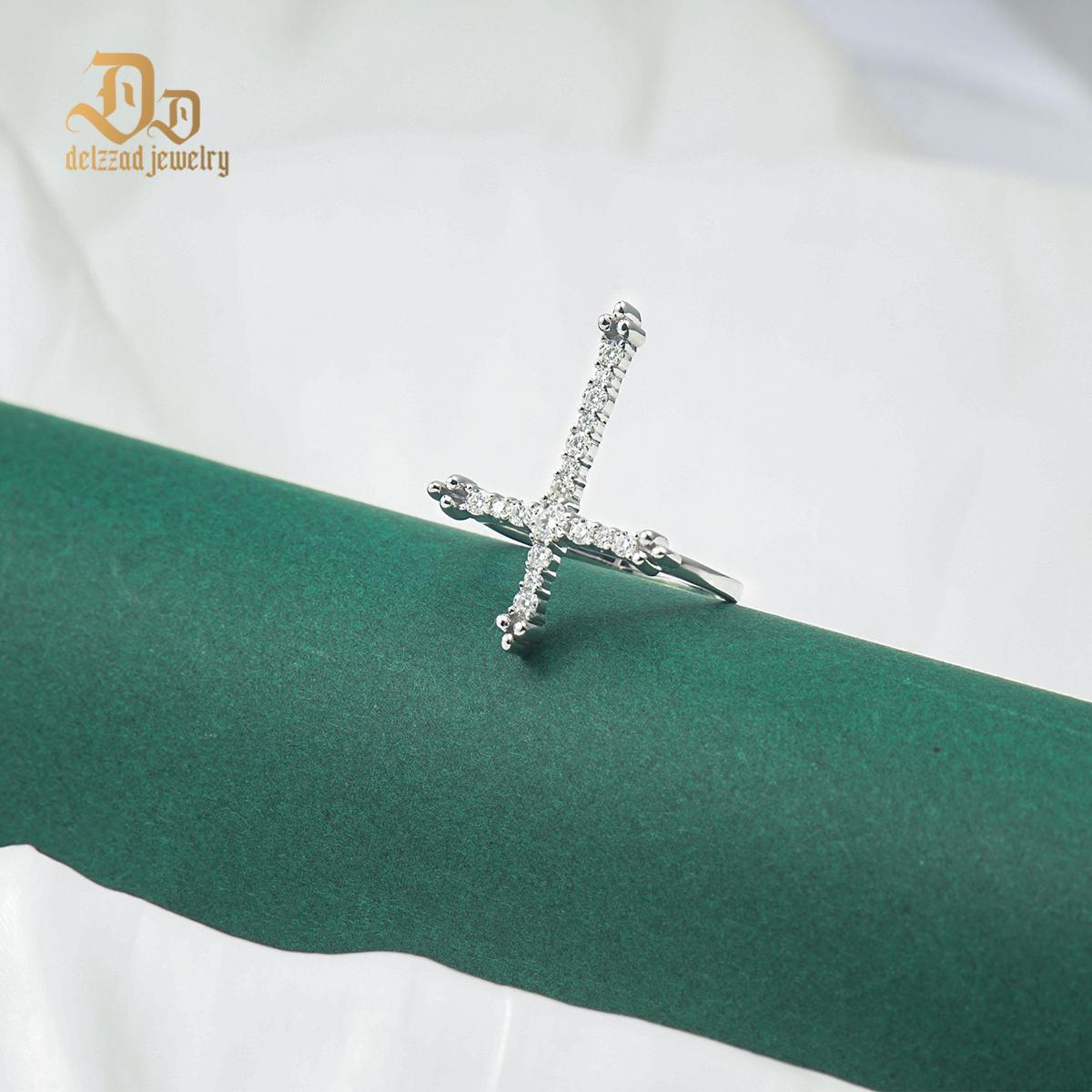 Hip Hop Cross Ring D Color VVS Synthetic Moissanite S925 Unisex Ring