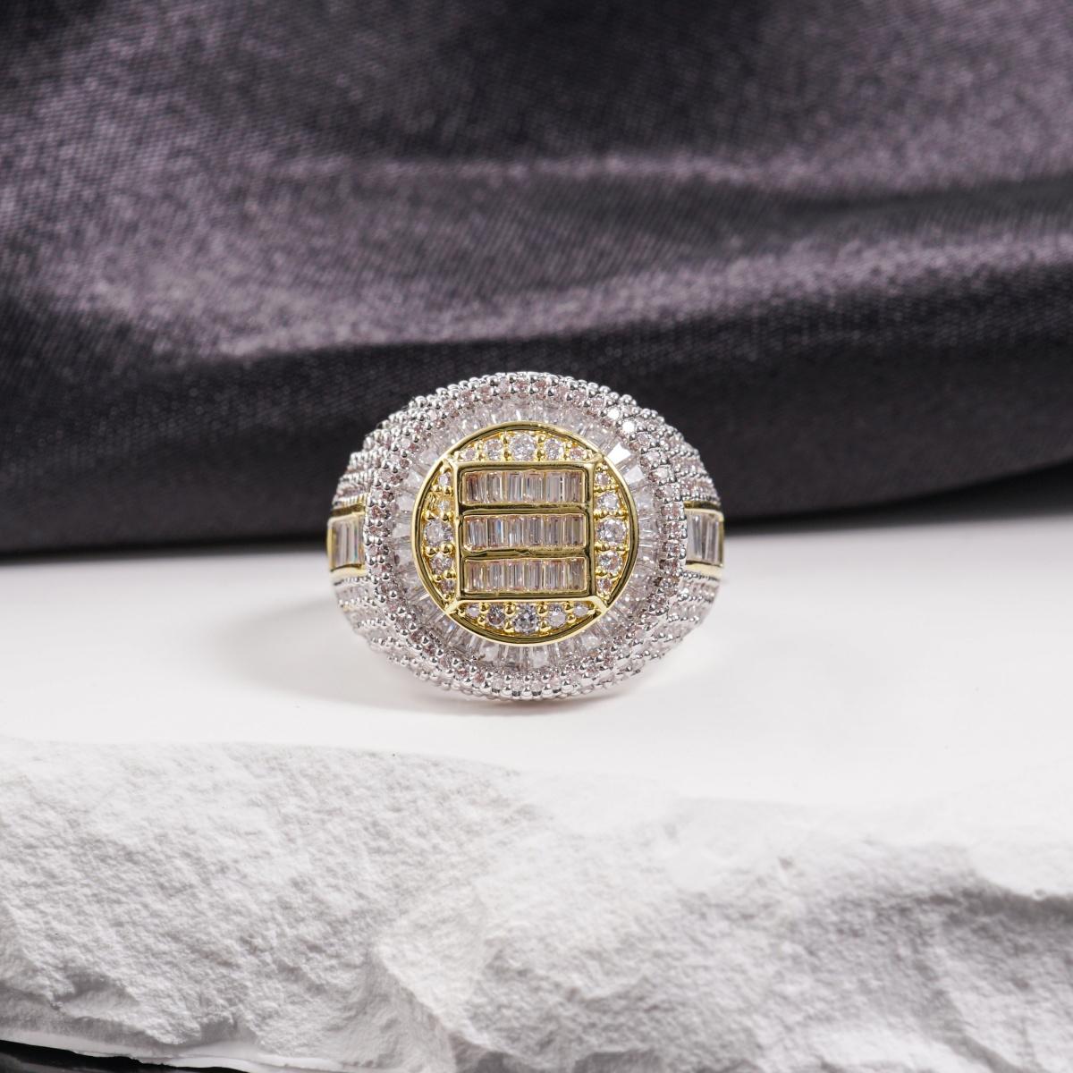 3ct The Sovereign Ring Glacier Band Unisex Fully Iced-out Hip Hop Ring VVS Synthetic Moissanite Ring Jewelry Copper Band