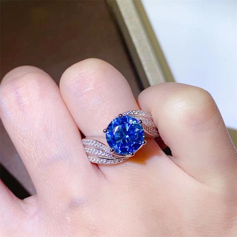 3ct Hundreds Faces Cut Synthetic Moissanite Layered Band Ring In 925 Sterling Silver