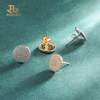 ICYCOIN Round Cluster Stud Earrings 925S & VVS Moissanite