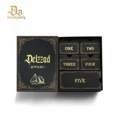 [Surprise Luxury Set] Delzzad Jewelry Gift Box Set 5pcs Gift Boxes Birthday Wedding Engagement Anniversary Christmas Gift for Men Women