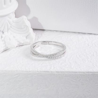 Delzzad Crossover Ring Engagement Wedding Ring Band Synthetic Moissanite S925 X Ring Criss Cross Ring Twisted Band Jewelry Perfect Birthday Engagement Wedding Anniversary Gift