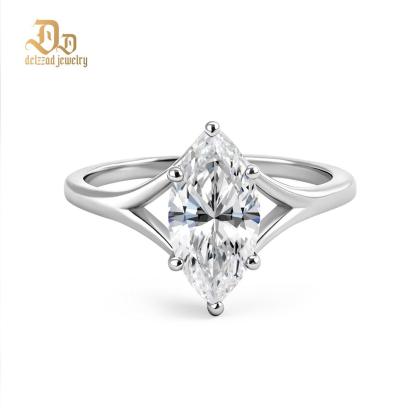 2ct Cathedral Split Shank Solitaire Marquise Engagement Ring Band Synthetic Moissanite Ring S925 Band