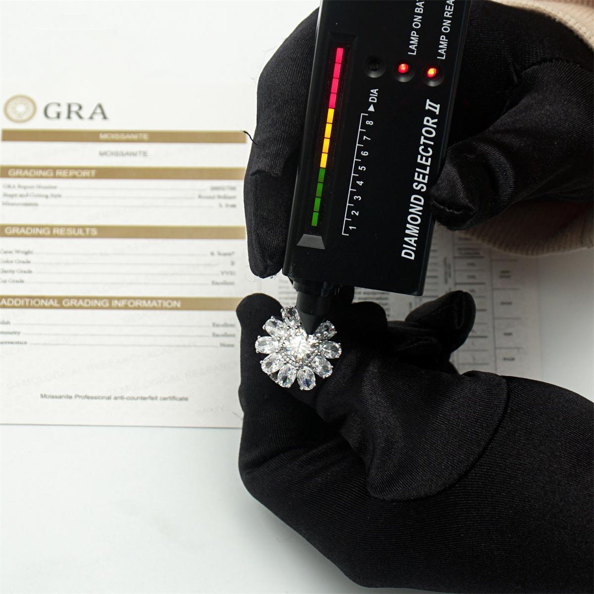 Delzzad 3.5ct Cushion Synthetic Moissanite Cocktail Ring In 925 Sterling Silver