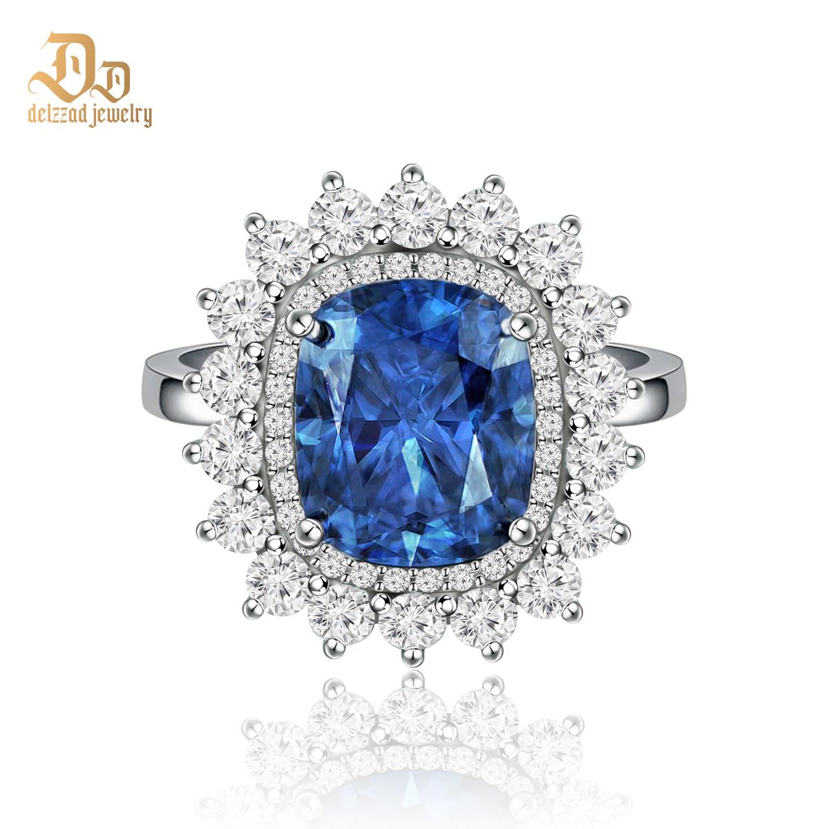 5ct Elongated Cushion Synthetic Moissanite Sunflower Luxury Ring In 925 Sterling Silver