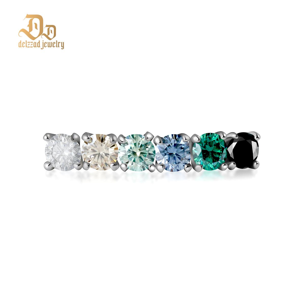 Delzzad S925 0.5ct Synthetic Moissanite Exquisite Hip Hop Solitaire Four-Prong Stud Earrings Anniversary Birthday Valentine's Day Gifts For Men Women