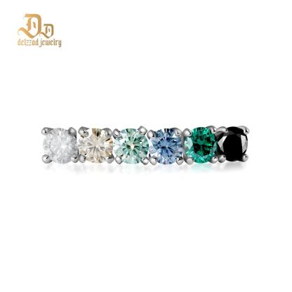 Delzzad S925 0.5ct Synthetic Moissanite Exquisite Hip Hop Solitaire Four-Prong Stud Earrings Anniversary Birthday Valentine's Day Gifts For Men Women