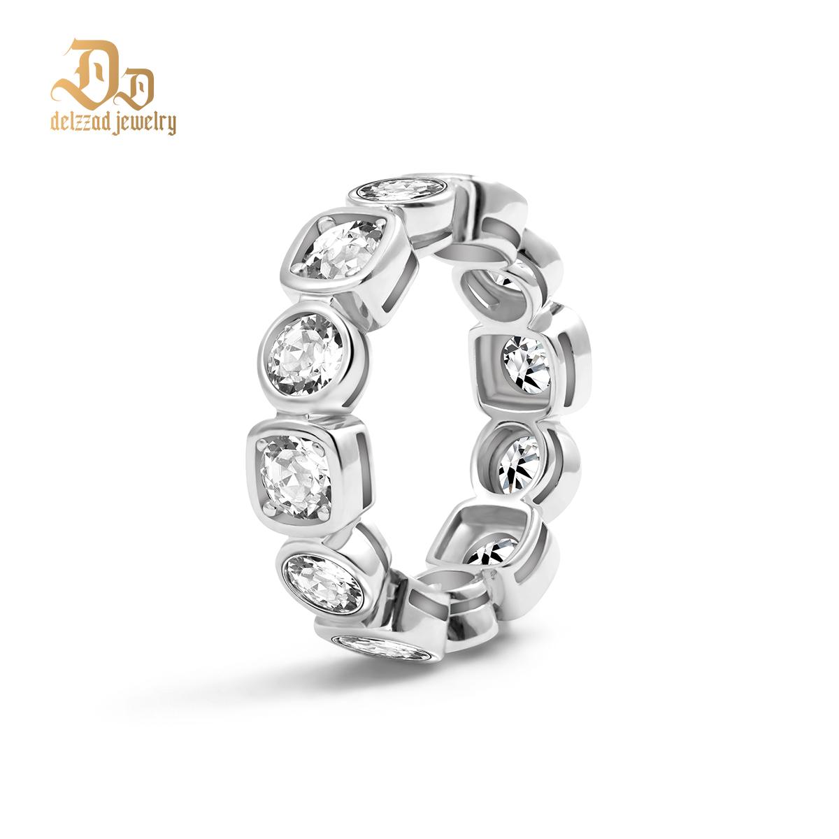 Delzzad S925 6ct Round D Color VVS Synthetic Moissanite Luxury Hip Hop Ring For Men Women