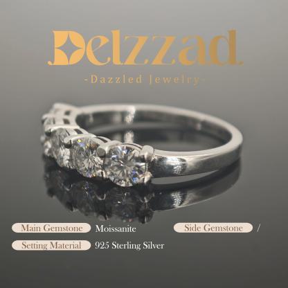 1.5ct D Color S925 VVS Clarity Round Synthetic Moissanite Half Eternity Stacking Band