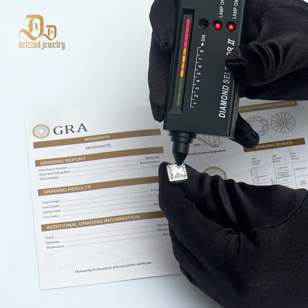 Delzzad Princess Cut Synthetic Moissanite Stud Earrings Stocking Stuffers Christmas Gifts for Men Women