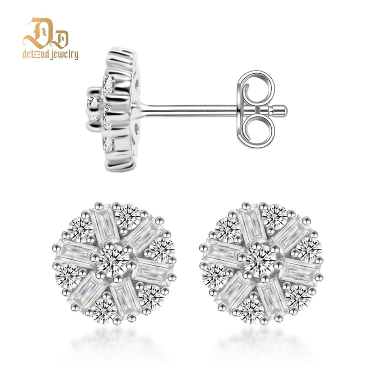 Glittering Ice Bloom Studs Daisy Stud Earrings VVS Synthetic Moissanite Earrings S925 Studs
