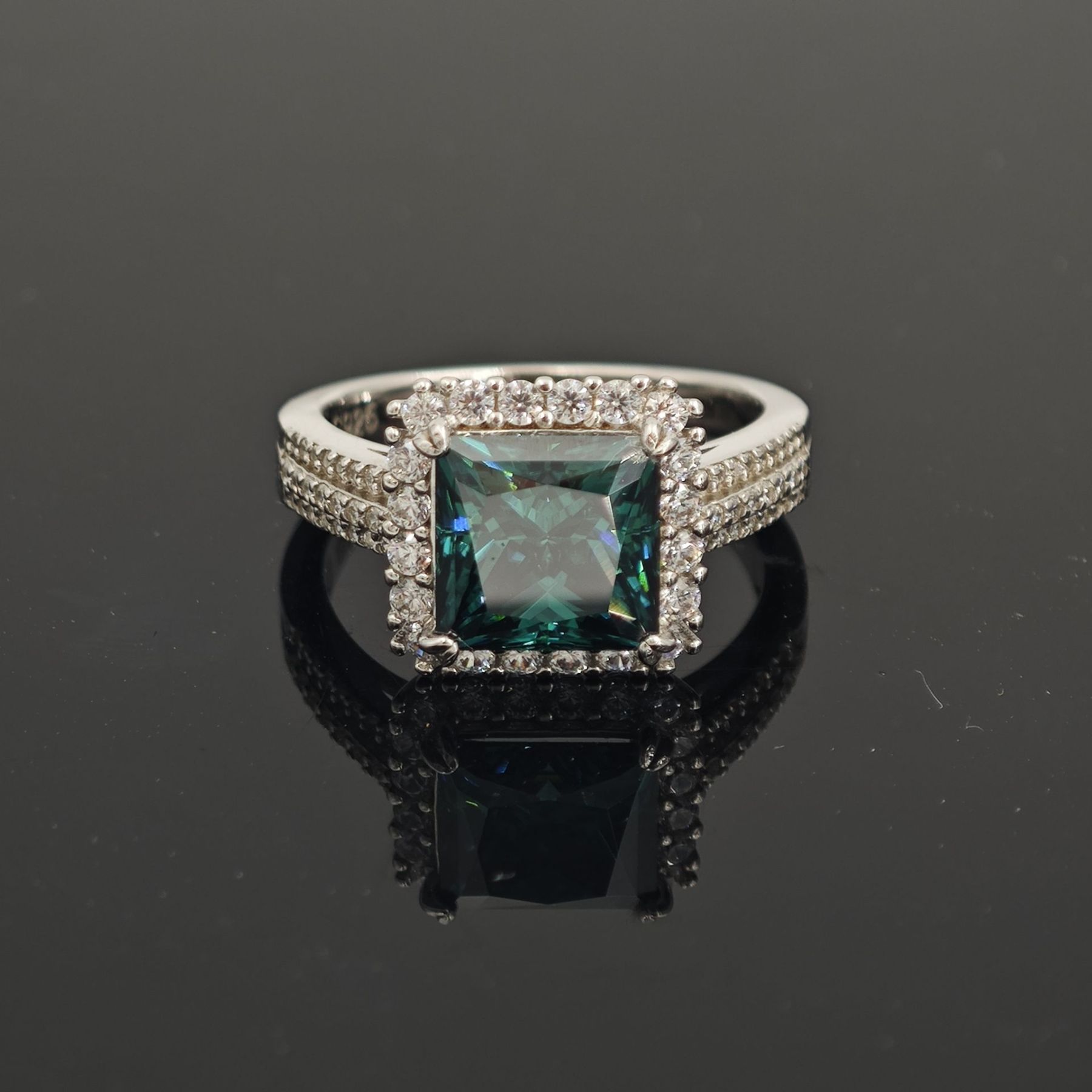 3ct S925 Princess Synthetic Moissanite Halo Ring