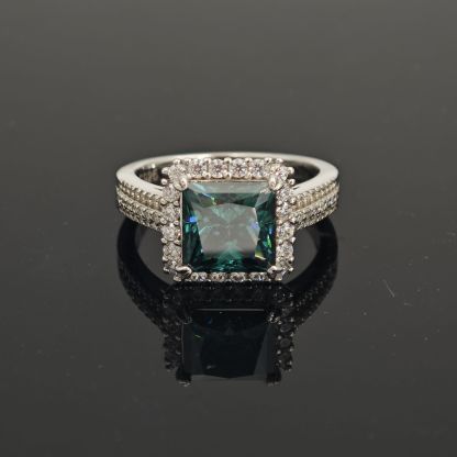 3ct S925 Princess Synthetic Moissanite Halo Ring