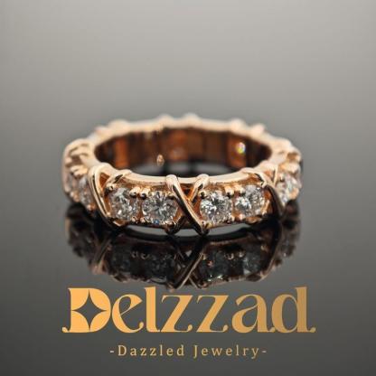 S925 VVS Synthetic Moissanite Cross Eternity Ring Gift For Wedding Anniversary