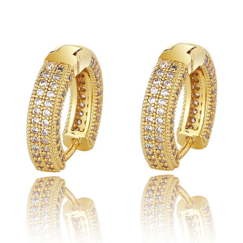 Delzzad S925 Round VVS Synthetic Moissanite Iced Hoop Earring Birthday Valentine's Day Gifts for Men Women